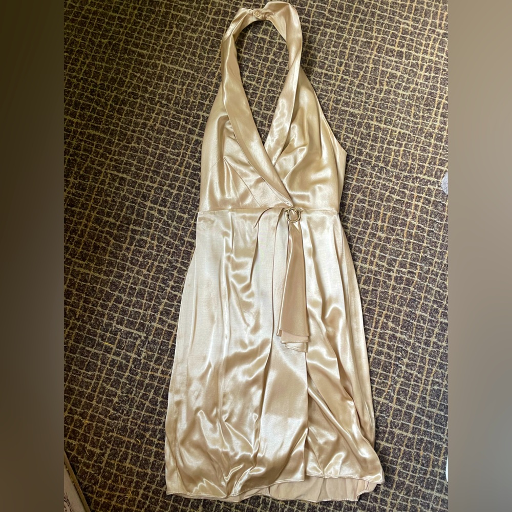 MICA Vintage y2k champagne gold satin dress 2